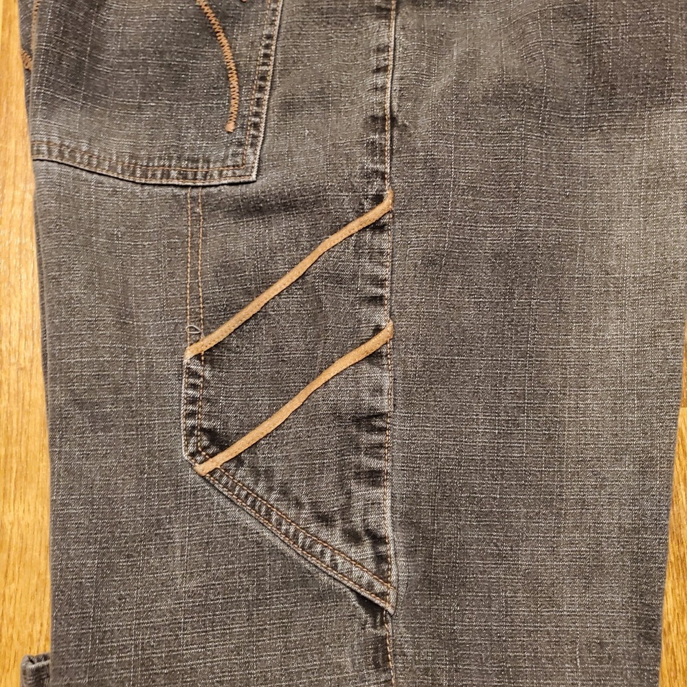 Vintage 90s Karl Kani‎ Jeans Men 38x33 Black Baggy Wide Leg Carpenter Hip Hop - Picture 4 of 12